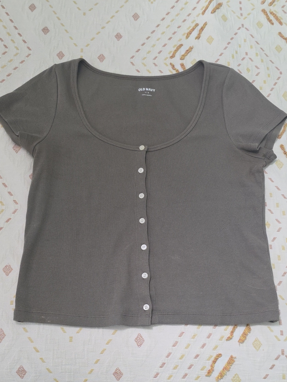 Taupe Button Tee Shirt
